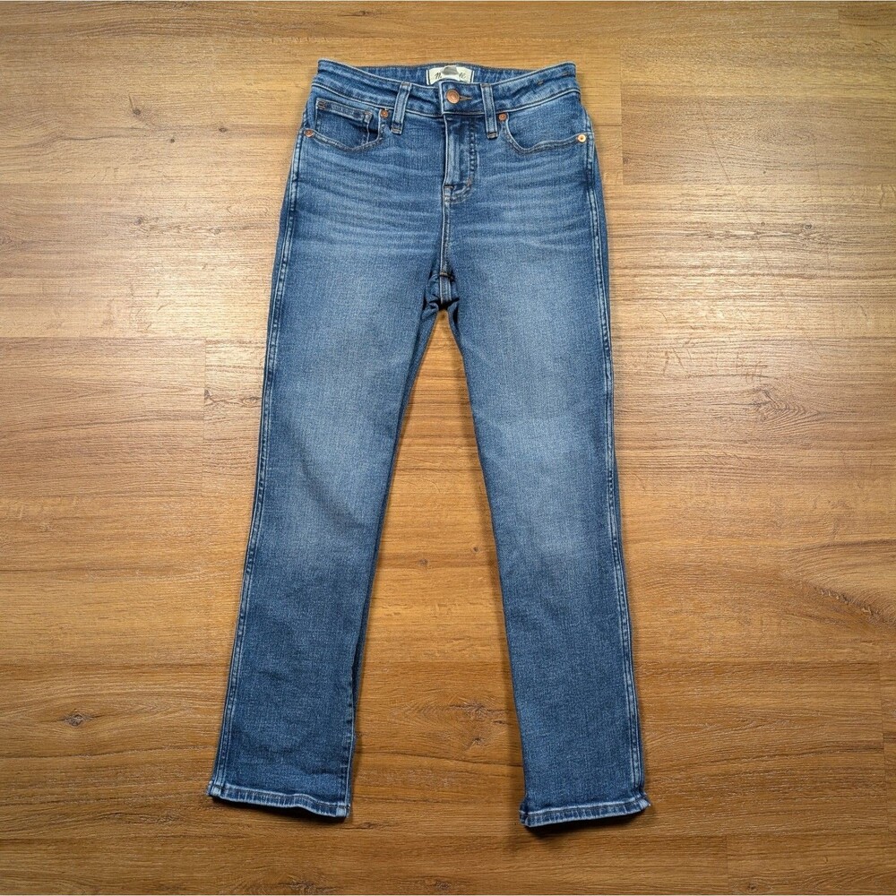 Madewell Curvy Stovepipe Jeans Womens Size 26P Medium Wash Mid Rise Blue Casual